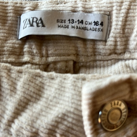 Zara Girls Flare Leg‎ Corduroy Pants Cream Color Size 13-14 CM 164 - Picture 5 of 16
